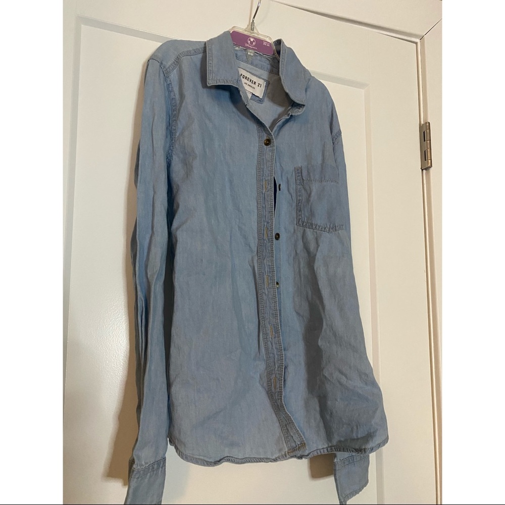 Forever 21 denim button down top